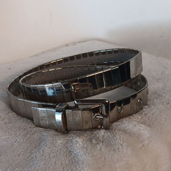 Silver Shiny Metallic Belt - Picture 1 of 4